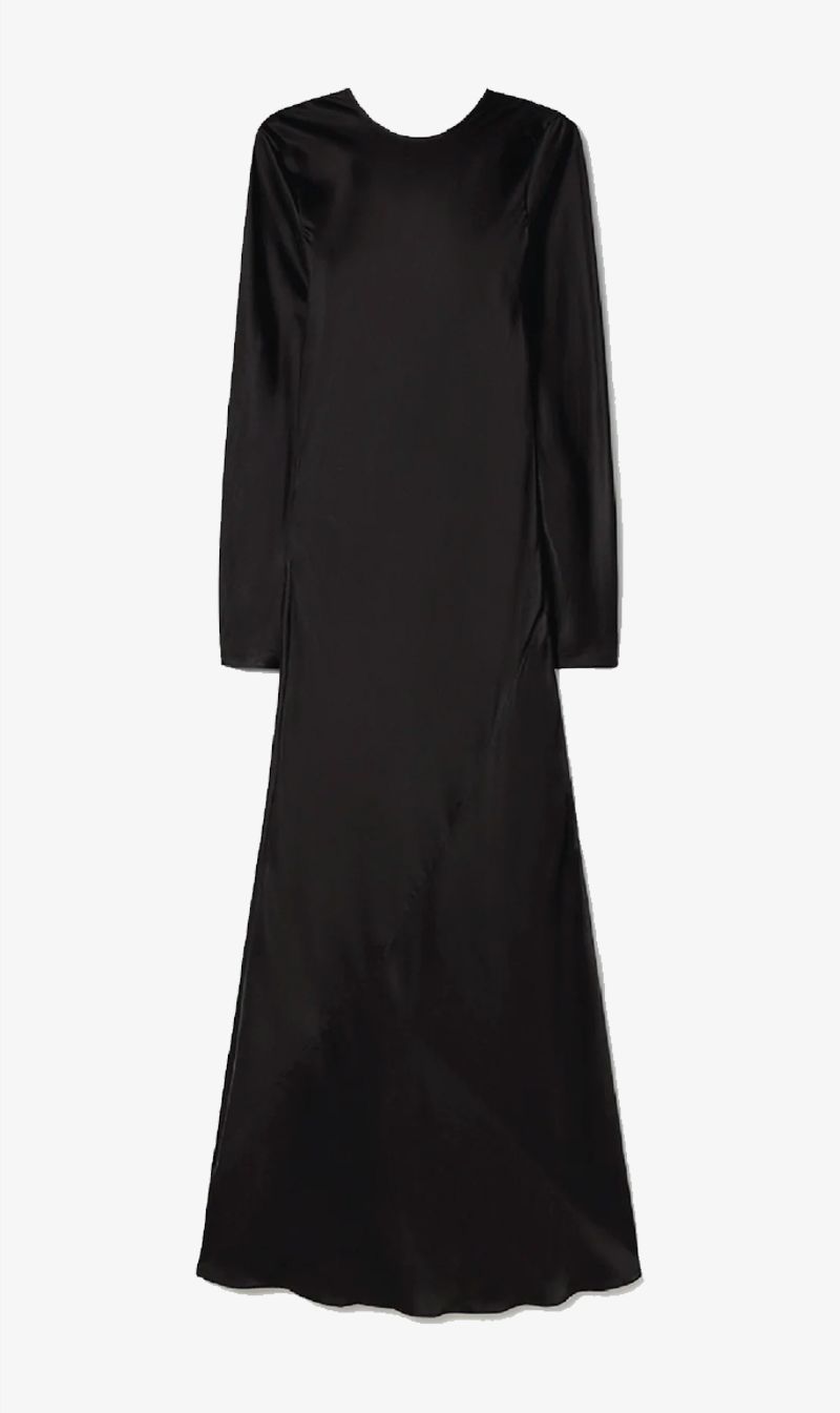 Silk Laundry | Full Sleeve Bias Cut Dress - Black sold by Sister & Co