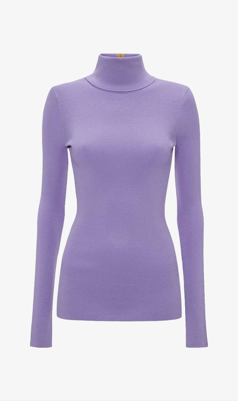 Victoria Beckham | Polo Neck Jumper - Lilac sold by Sister & Co