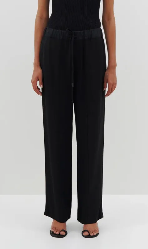 Bassike | Poplin Detail Tailored Pant - Black sold by Sister & Co