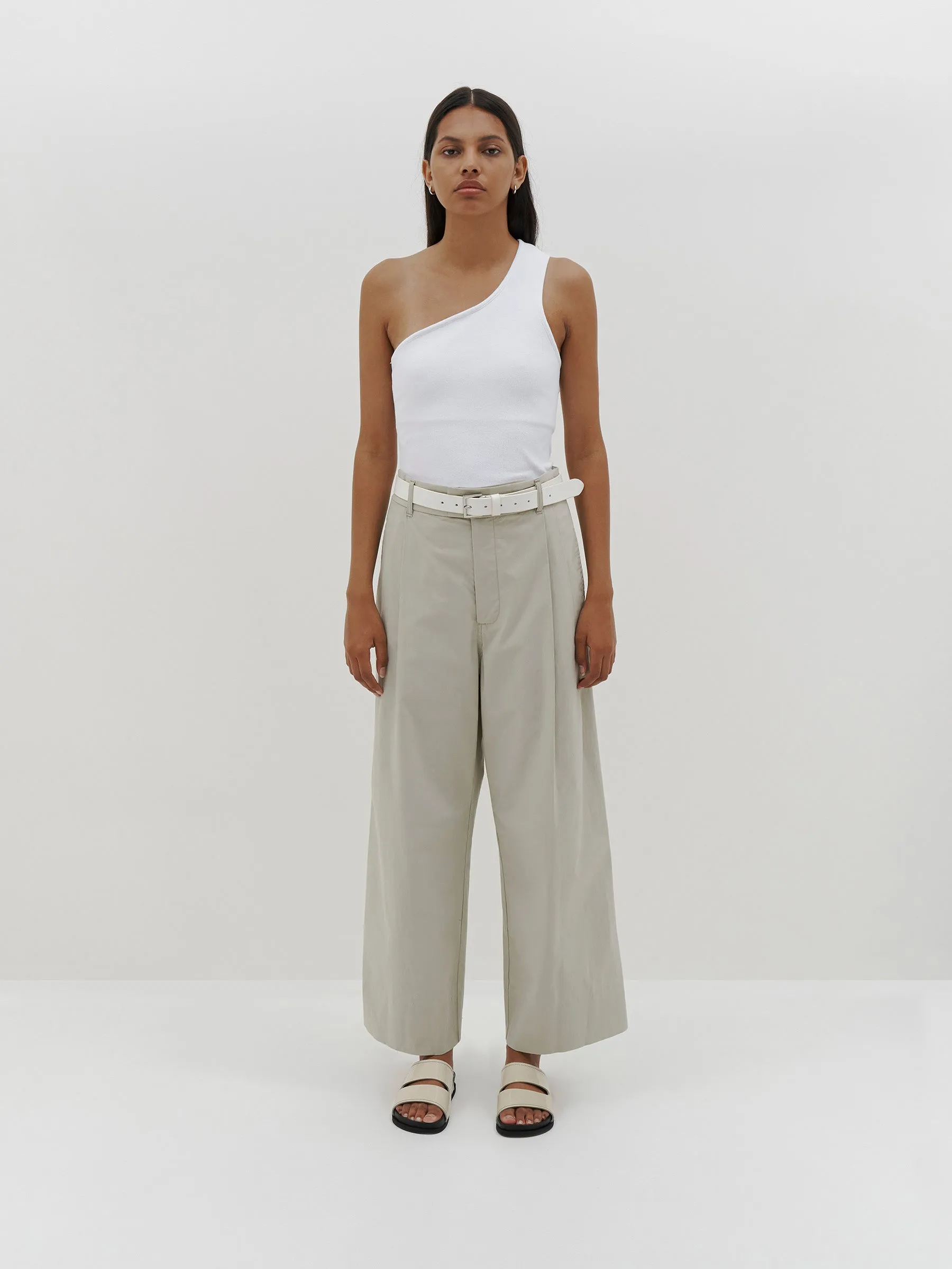 Bassike | Relaxed Pleat Front Pant - Agate Grey sold by Sister & Co product image thumbnail 2