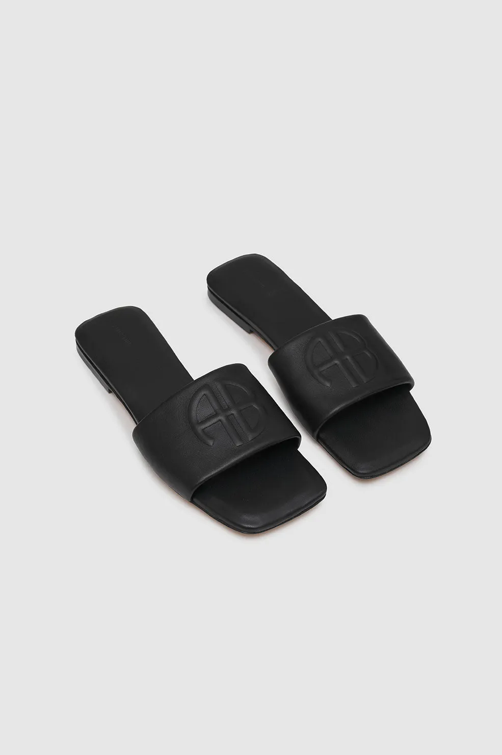 Anine Bing | Ria Slides Monogram - Black sold by Sister & Co product image thumbnail 2