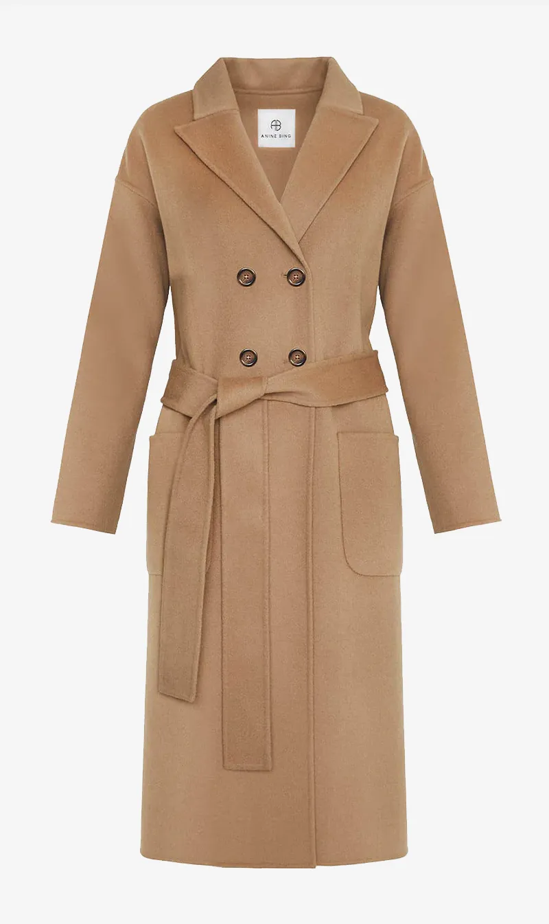 Anine Bing | Dylan Coat - Camel Cashmere sold by Sister & Co