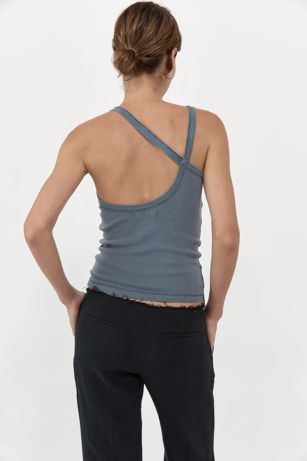 St Agni | Organic Cotton Abstract Singlet - Diesel Grey sold by Sister & Co product image thumbnail 3