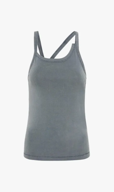 St Agni | Organic Cotton Abstract Singlet - Diesel Grey sold by Sister & Co