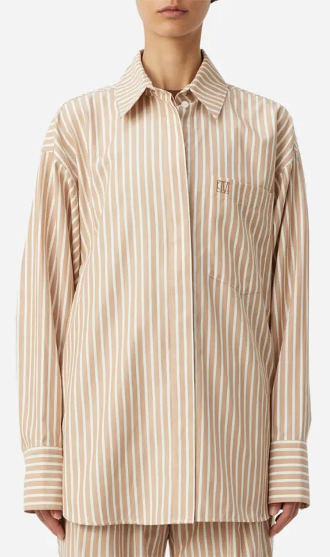Camilla And Marc | Rama Striped Shirt - Tan/White sold by Sister & Co