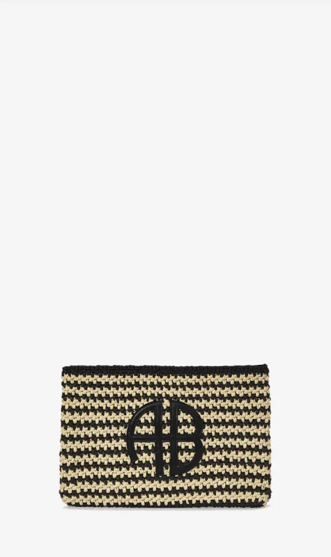 Anine Bing | Rio Pouch - Black & Natural Stripe sold by Sister & Co