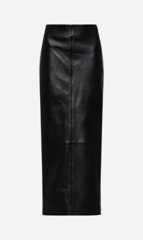 St Agni | Leather Column Skirt - Black sold by Sister & Co