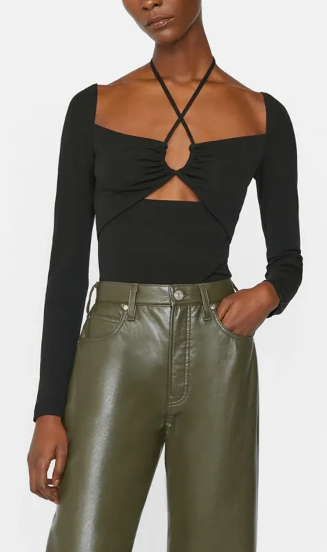 Frame Denim | Strappy Knit Top - Noir made by Frame Denim