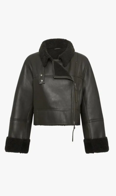 Camilla & Marc | Kula Leather Jacket - Khaki sold by Sister & Co