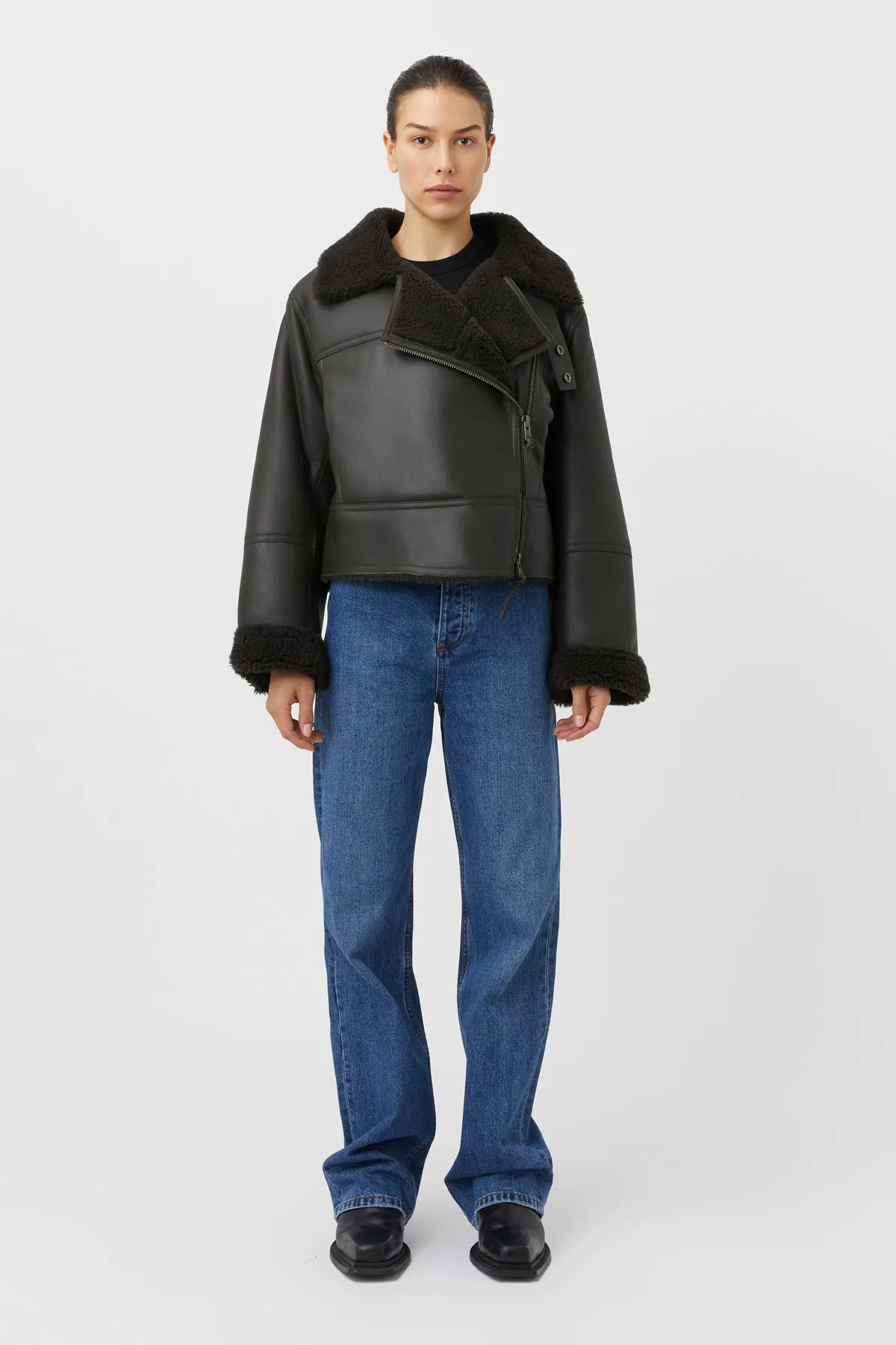 Camilla & Marc | Kula Leather Jacket - Khaki sold by Sister & Co product image thumbnail 4