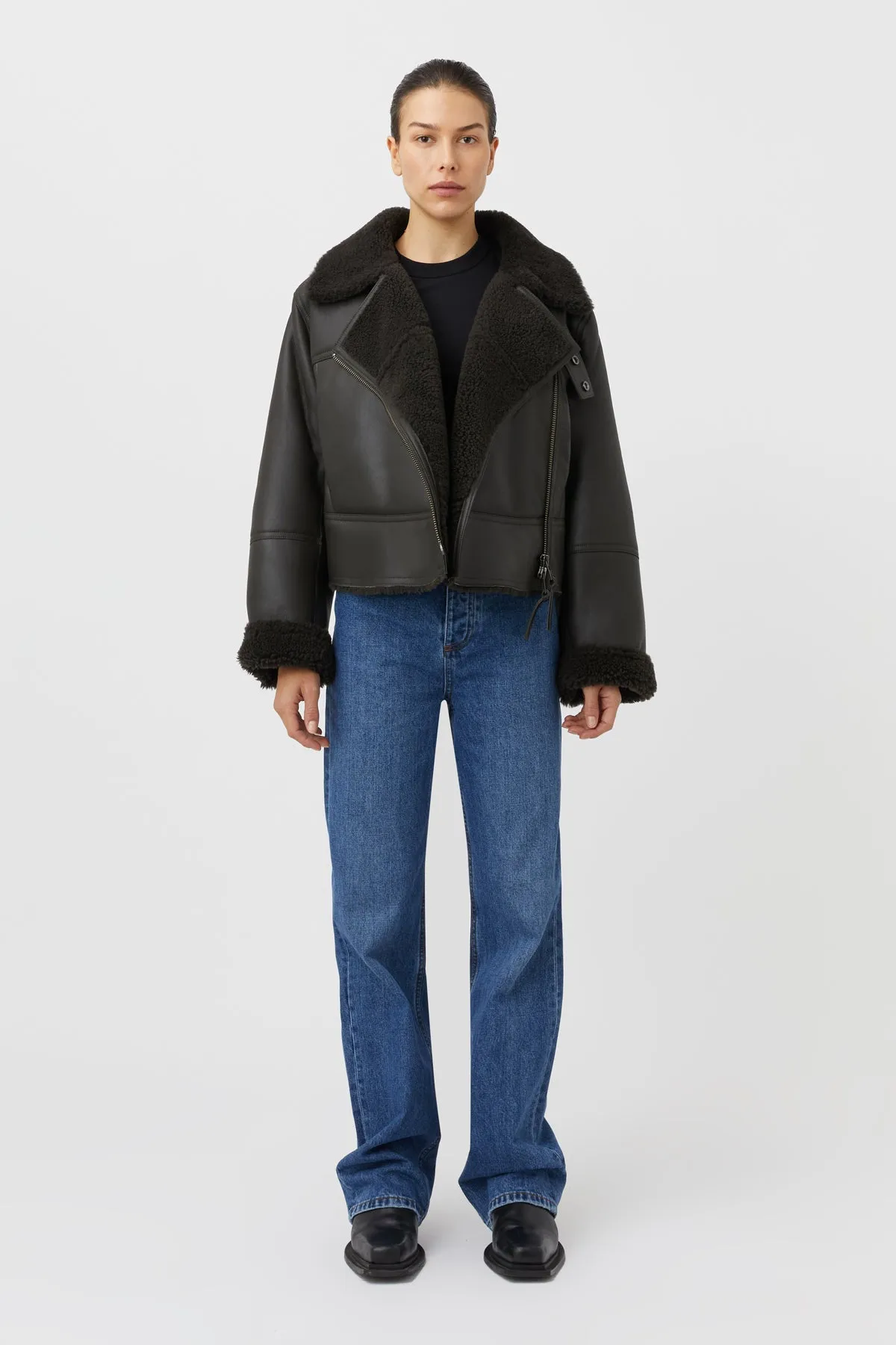 Camilla & Marc | Kula Leather Jacket - Khaki sold by Sister & Co product image thumbnail 2