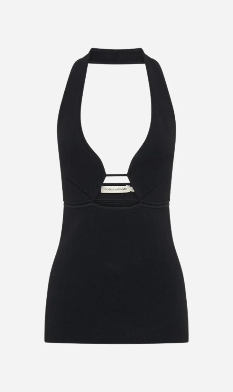 Camilla And Marc | Lena Halter Top - Black sold by Sister & Co