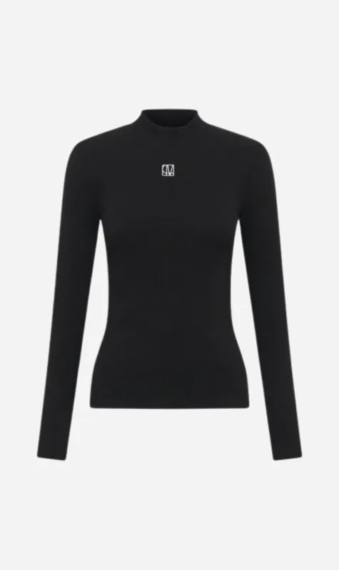 Camilla and Marc | Nora Rib Long Sleeve Top - Black sold by Sister & Co