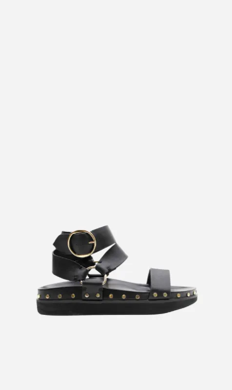 La Tribe | Studded Sandal - Black/Gold sold by Sister & Co