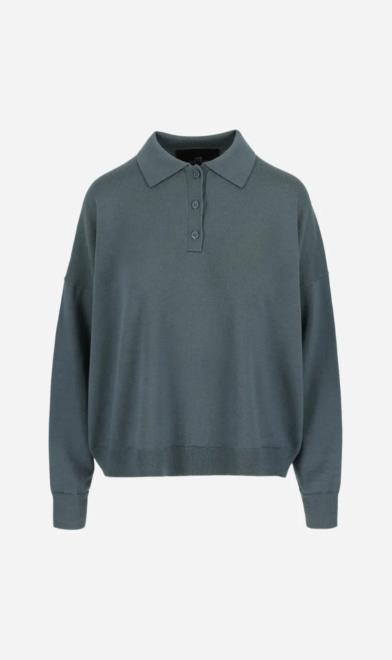 Mr Mittens | Buttoned Polo - Stormy Blue sold by Sister & Co