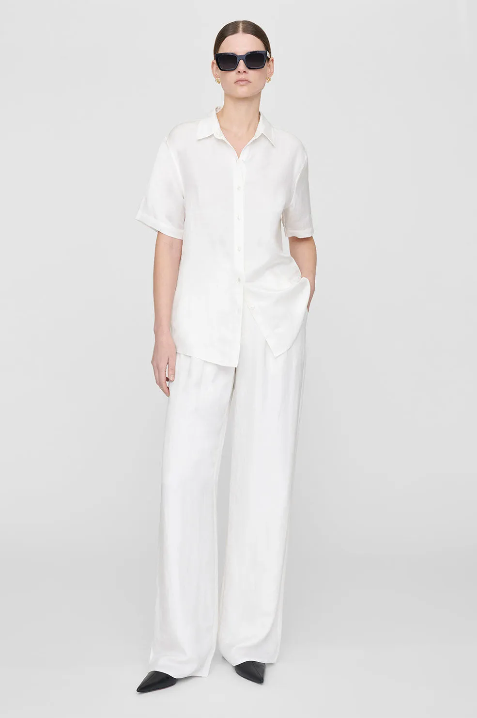 Anine Bing | Carrie Pant - White Linen Blend sold by Sister & Co product image thumbnail 2