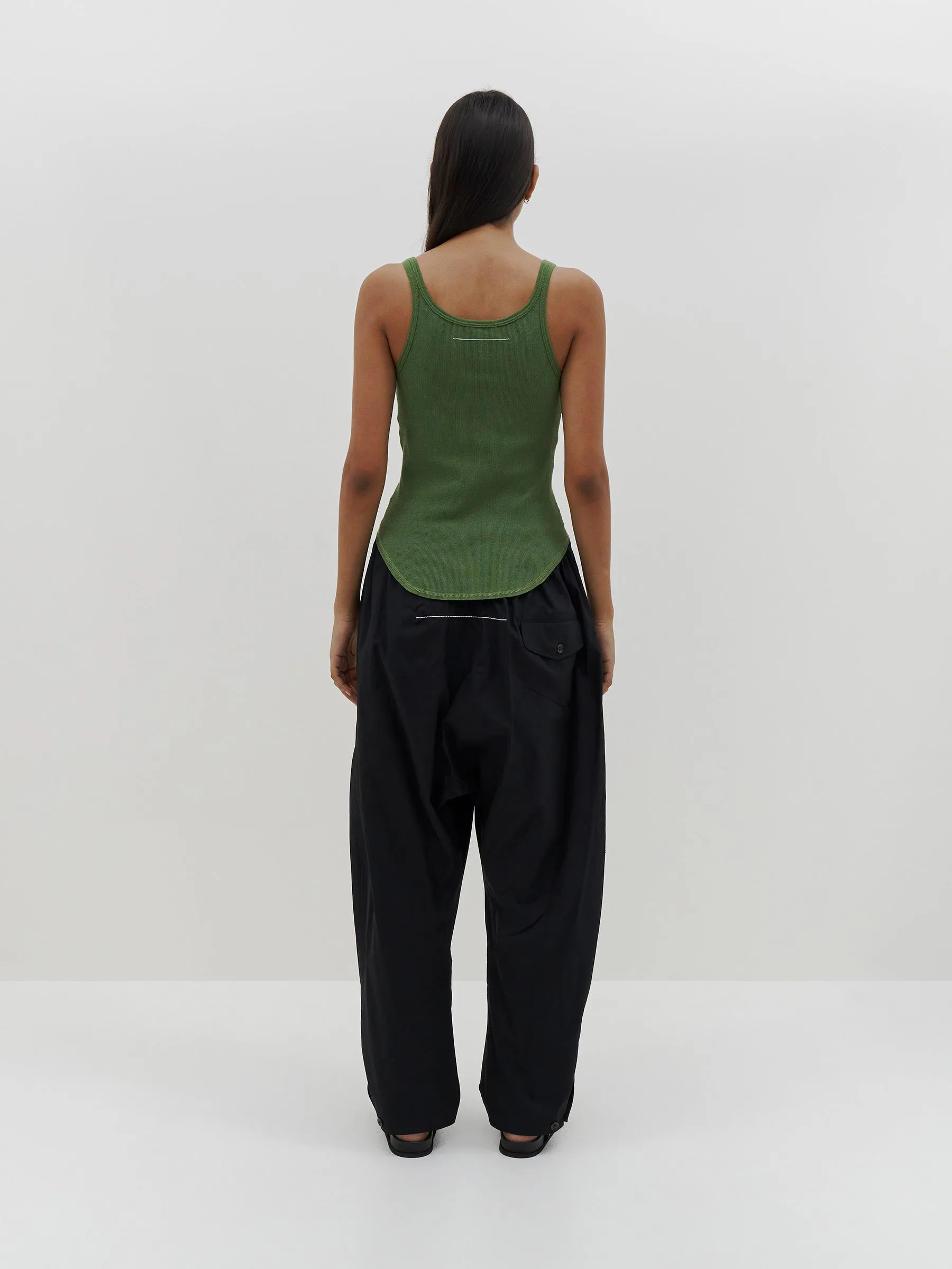Bassike | Slim Superfine Rib Tank - Basil sold by Sister & Co product image thumbnail 4