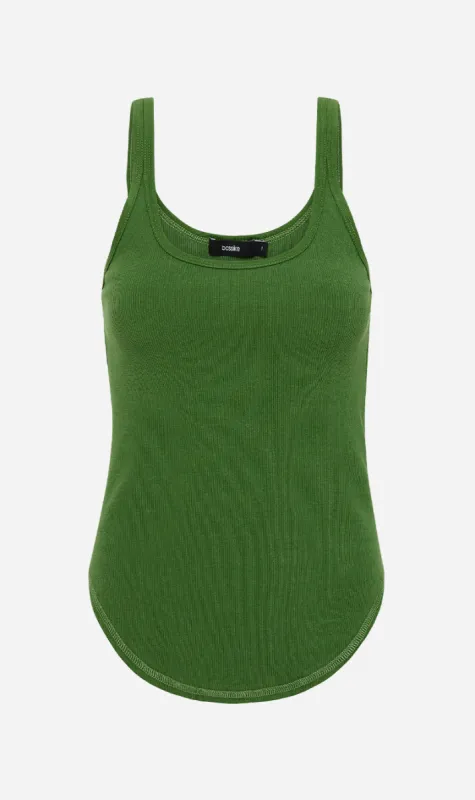 Bassike | Slim Superfine Rib Tank - Basil sold by Sister & Co