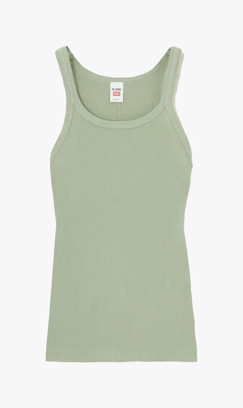 RE/DONE | Ribbed Tank - Basil sold by Sister & Co