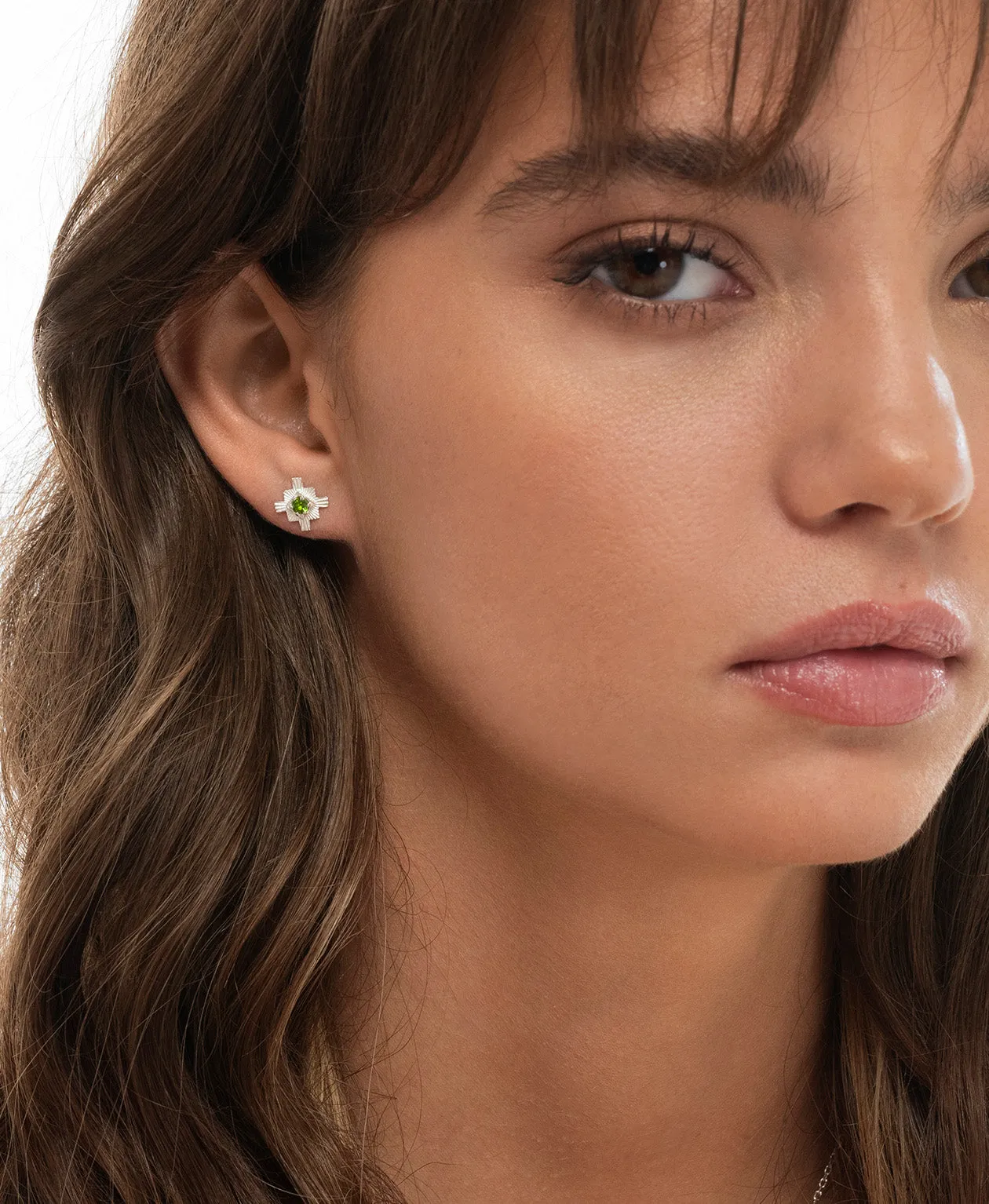 Zoe & Morgan | Inka Studs - Silver/Chrome Diopside sold by Sister & Co product image thumbnail 2