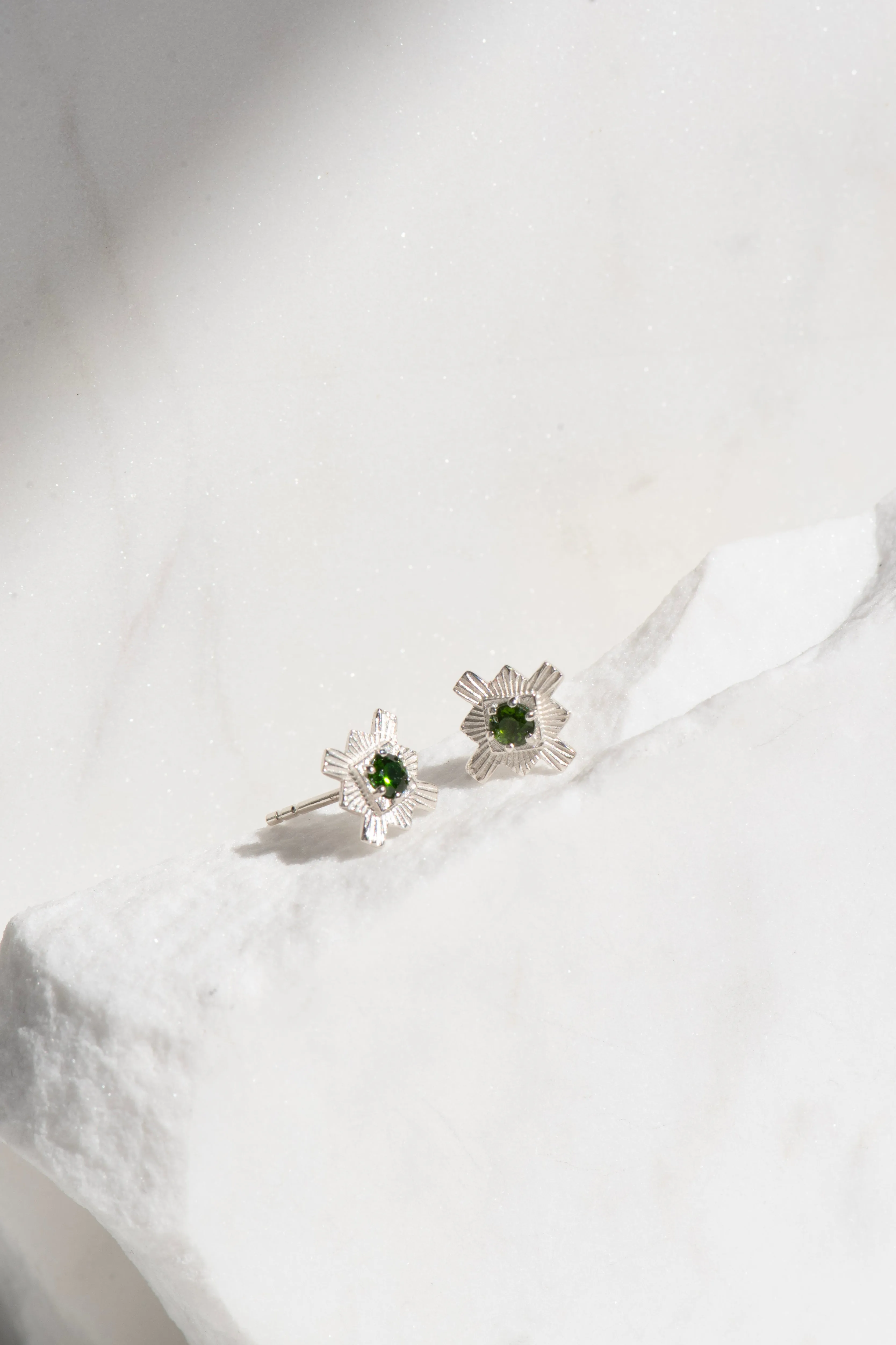 Zoe & Morgan | Inka Studs - Silver/Chrome Diopside sold by Sister & Co product image thumbnail 4
