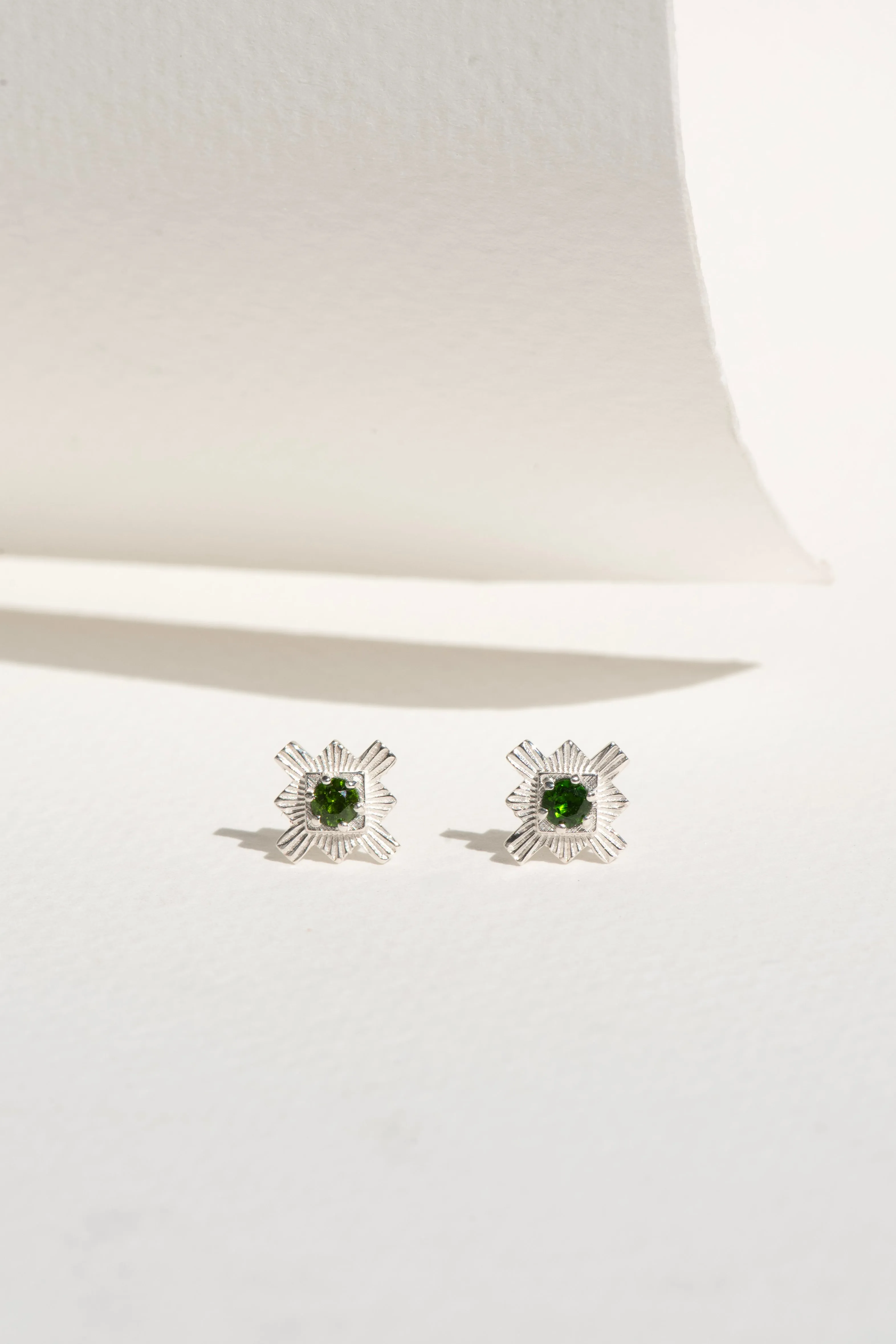 Zoe & Morgan | Inka Studs - Silver/Chrome Diopside sold by Sister & Co product image thumbnail 3