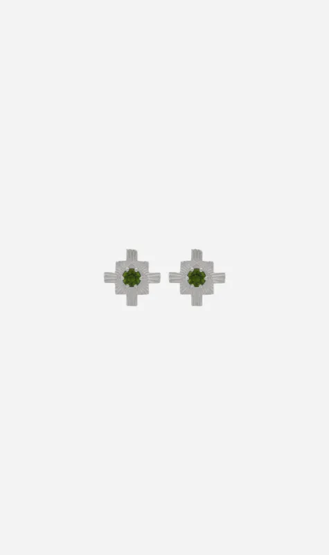 Zoe & Morgan | Inka Studs - Silver/Chrome Diopside made by Sisters & Co