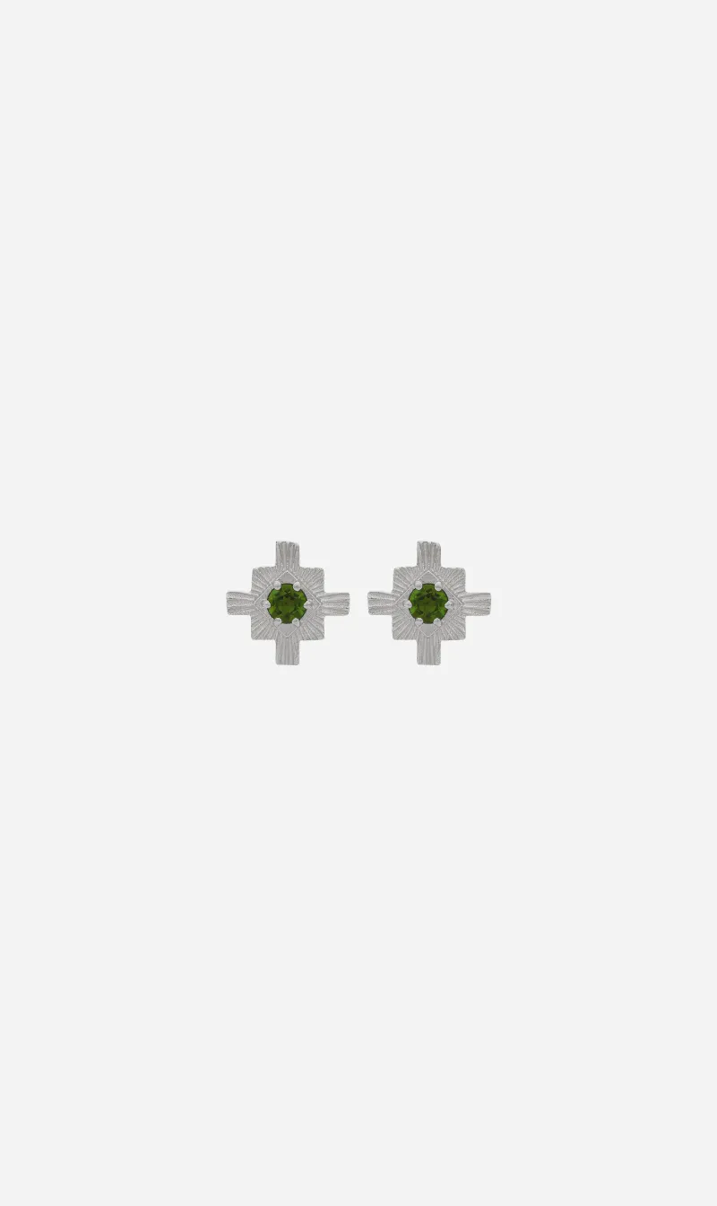 Zoe & Morgan | Inka Studs - Silver/Chrome Diopside sold by Sister & Co