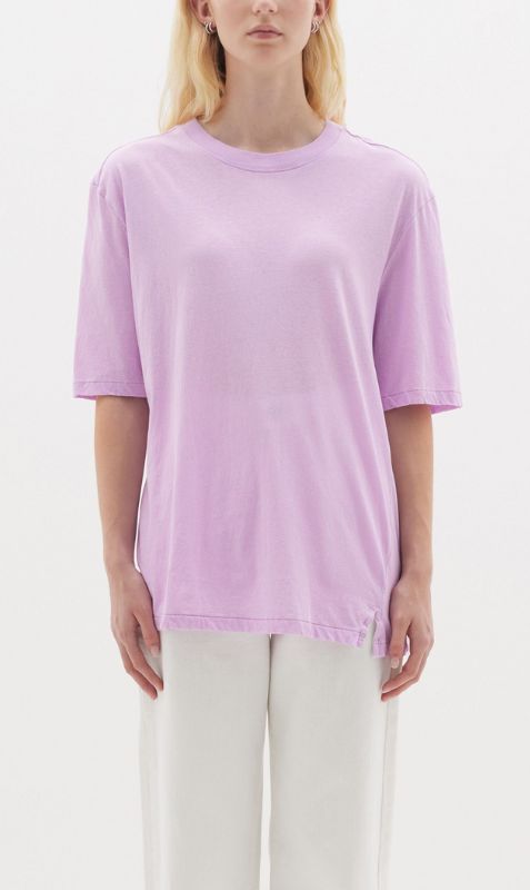 Bassike | Slouch Boyfriend Short Sleeve T.Shirt - Bright Lavender sold by Sister & Co