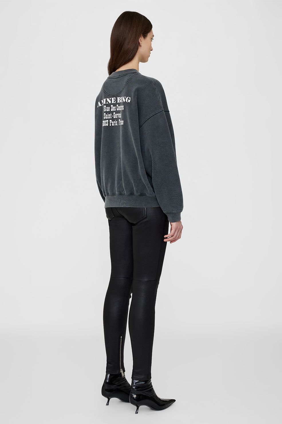 Anine Bing | Jaci Sweatshirt Paris - Washed Black sold by Sister & Co product image thumbnail 3