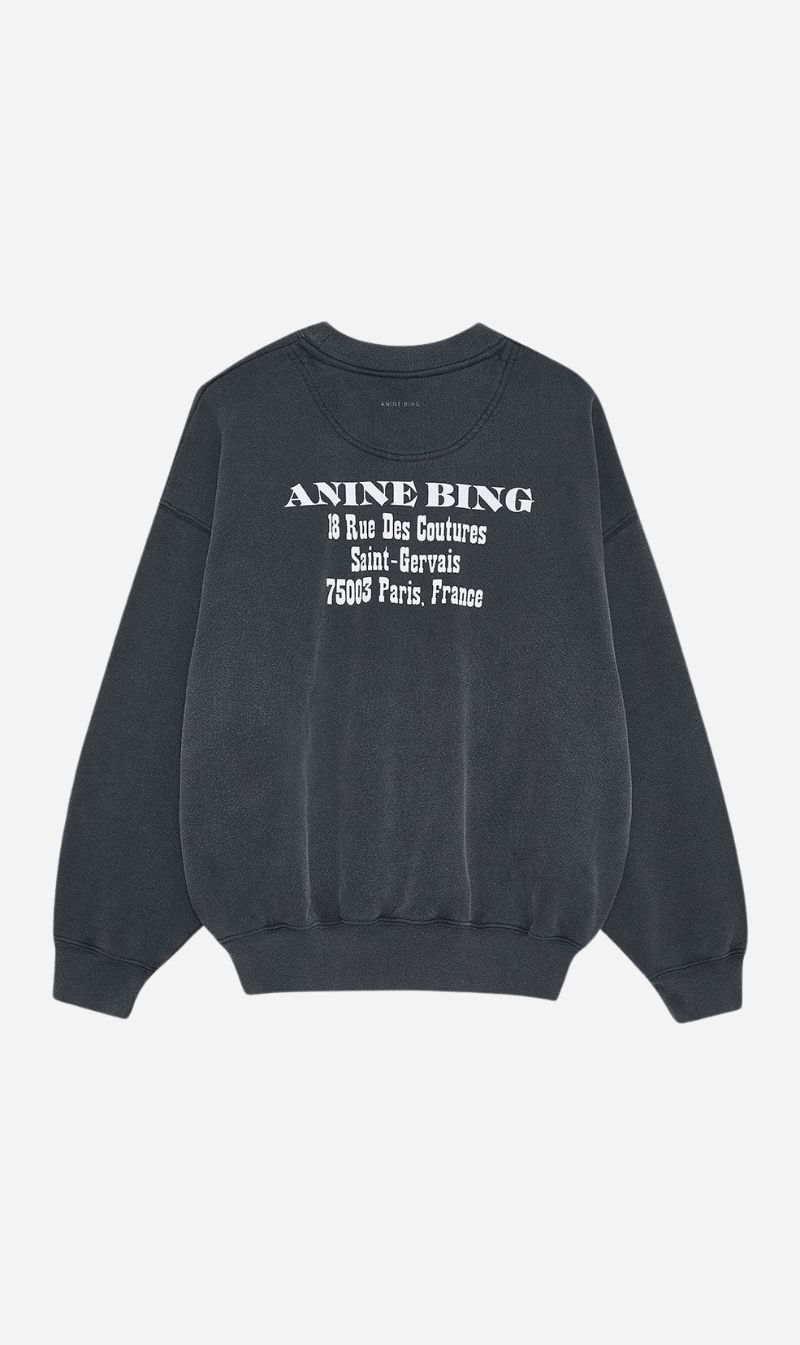 Anine Bing | Jaci Sweatshirt Paris - Washed Black sold by Sister & Co product image thumbnail 2