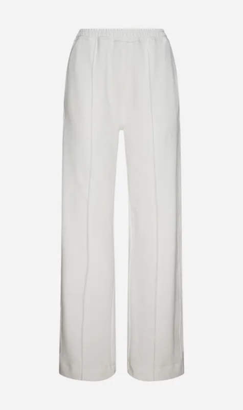 Bassike | Twill Stripe Detail Pant - White/Light Tan sold by Sister & Co