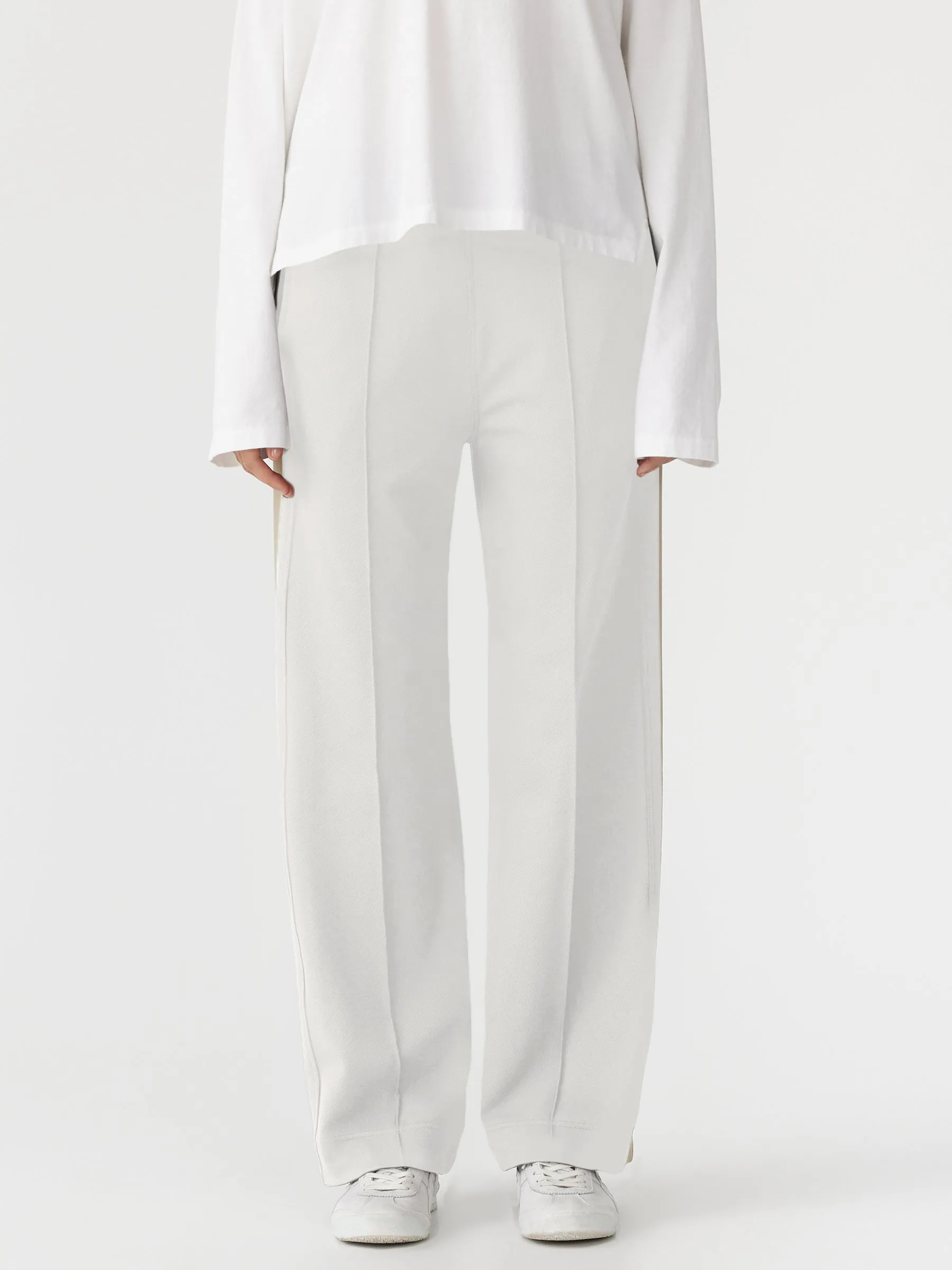 Bassike | Twill Stripe Detail Pant - White/Light Tan sold by Sister & Co product image thumbnail 2