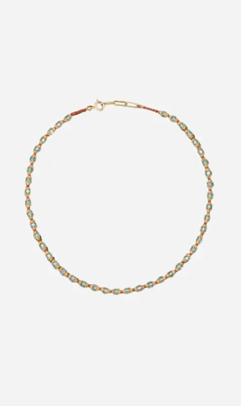 Tityaravy | Kamilah Necklace - Orange/Topaz Blue sold by Sister & Co