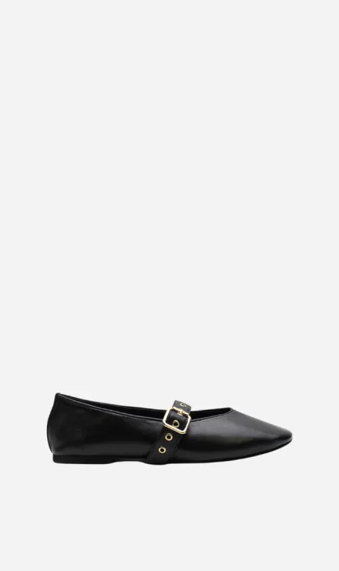 La Tribe | Exclusive Eilwen Ballet Flat - Black/Gold sold by Sister & Co