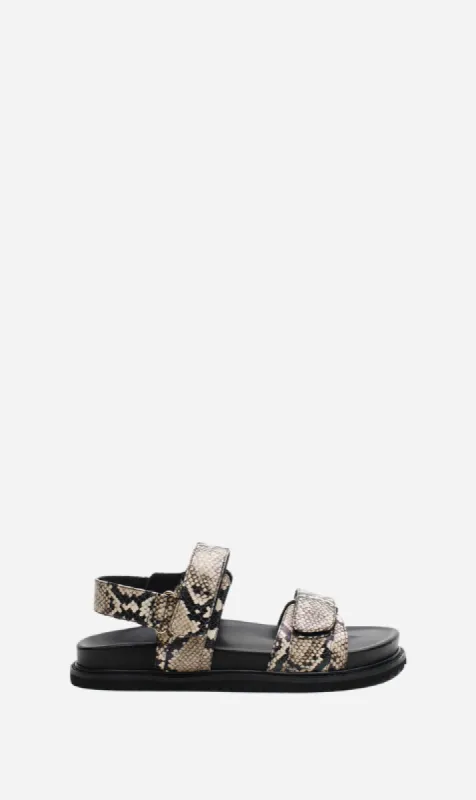 La Tribe | Isla Sandal - Snake/Black sold by Sister & Co