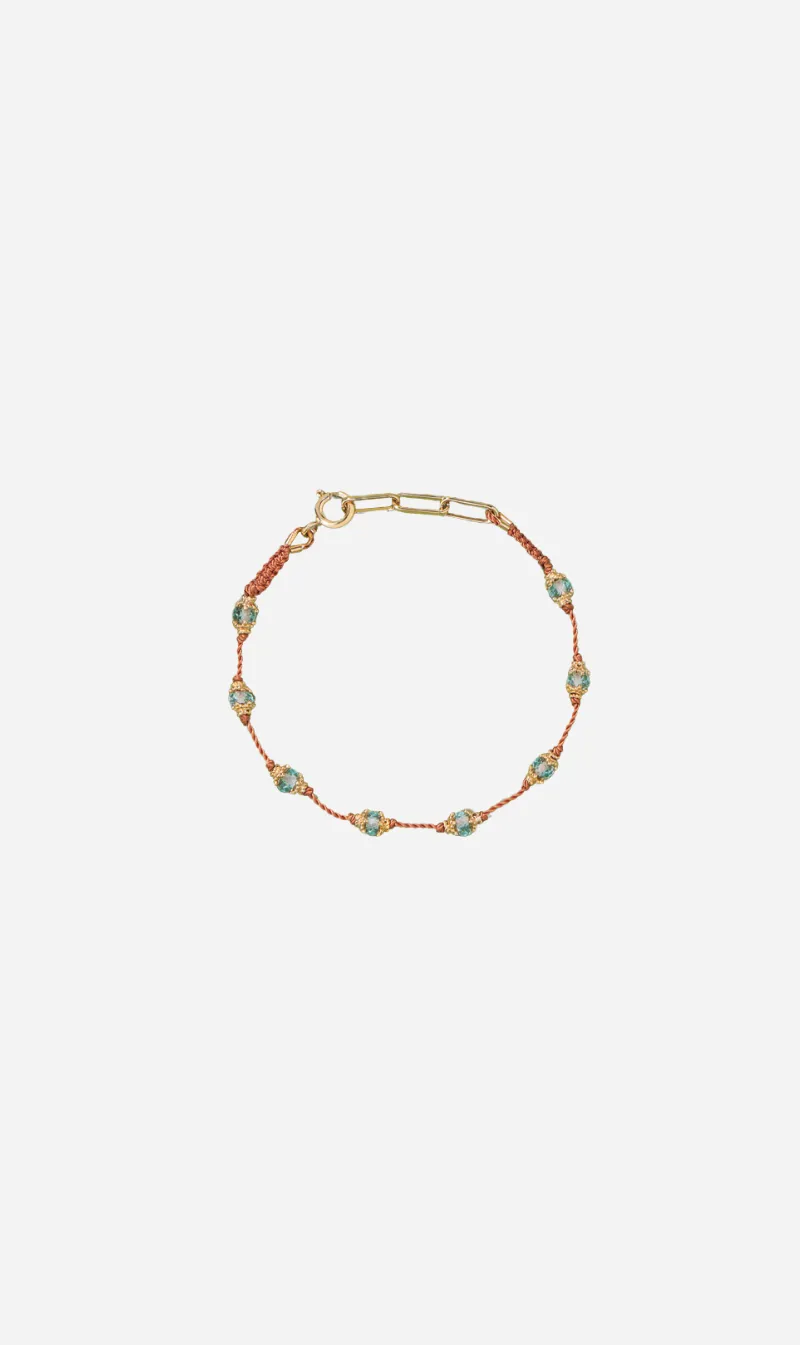 Tityaravy | Bracelet Peony - Orange/Topaz Blue sold by Sister & Co