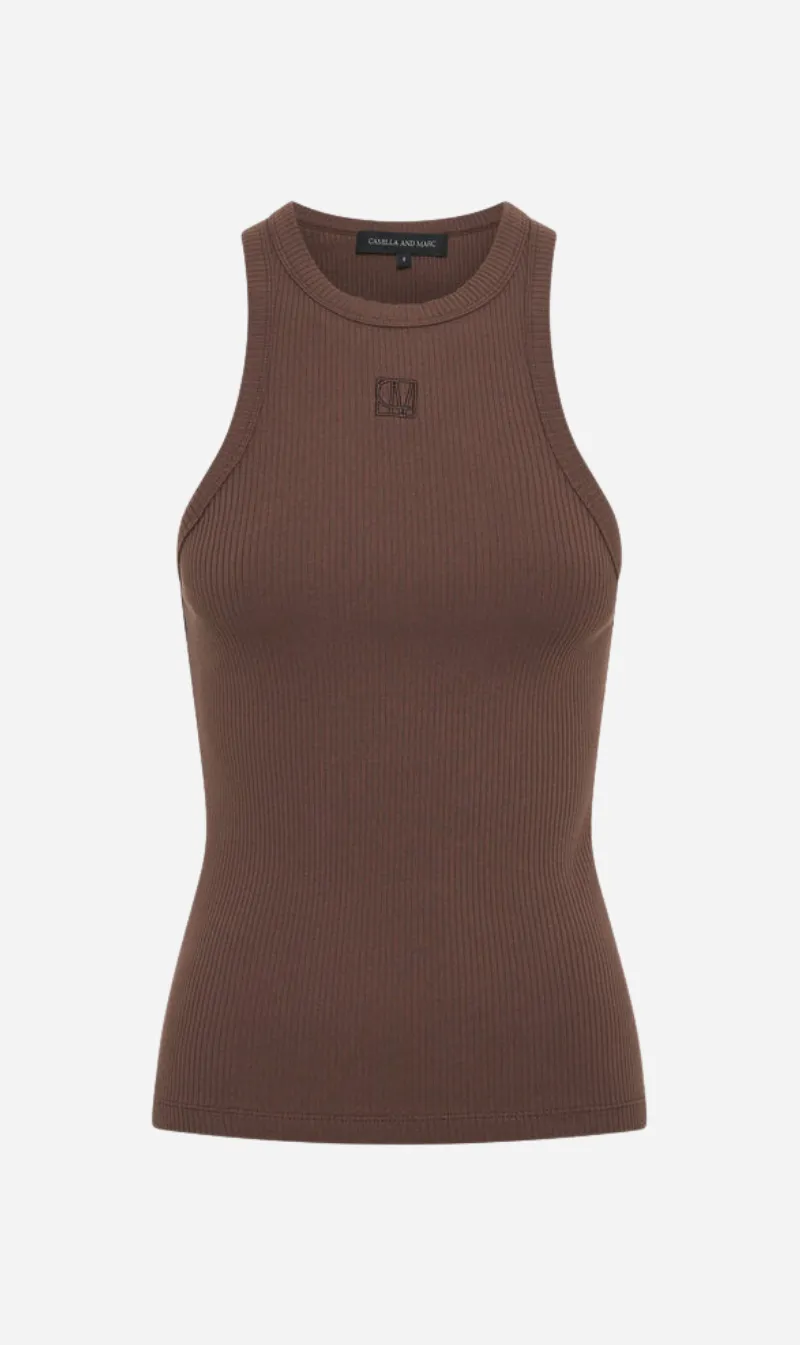 Camilla And Marc | Nora Rib Tank - Dark Chocolate sold by Sister & Co