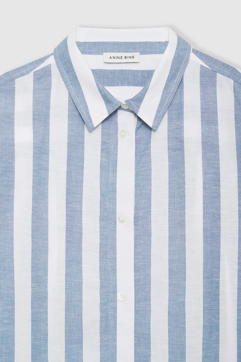 Anine Bing | Plaza Shirt - White & Blue Stripe sold by Sister & Co product image thumbnail 3