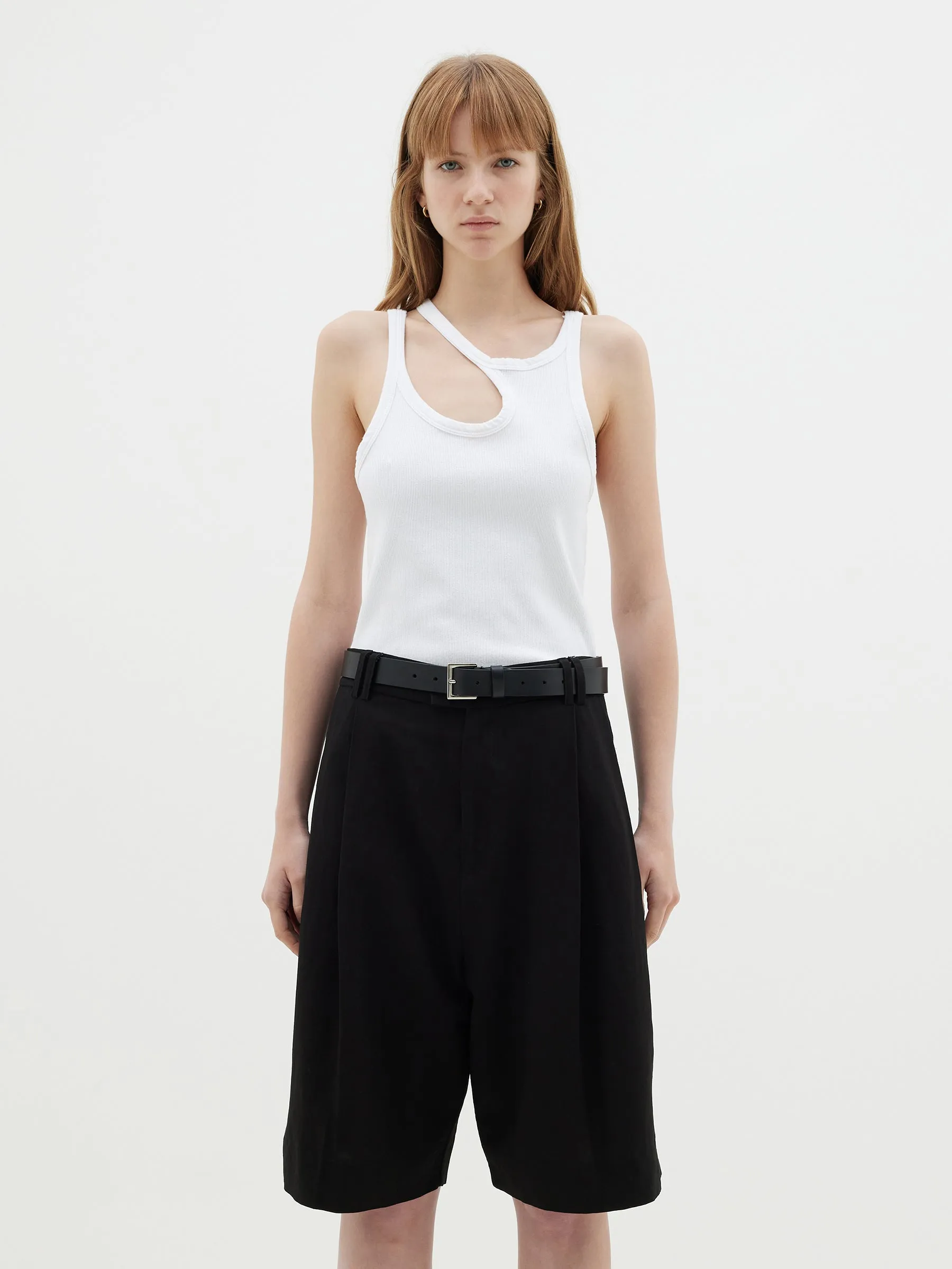 Bassike | Cut Out Mini Rib Tank - White sold by Sister & Co product image thumbnail 4