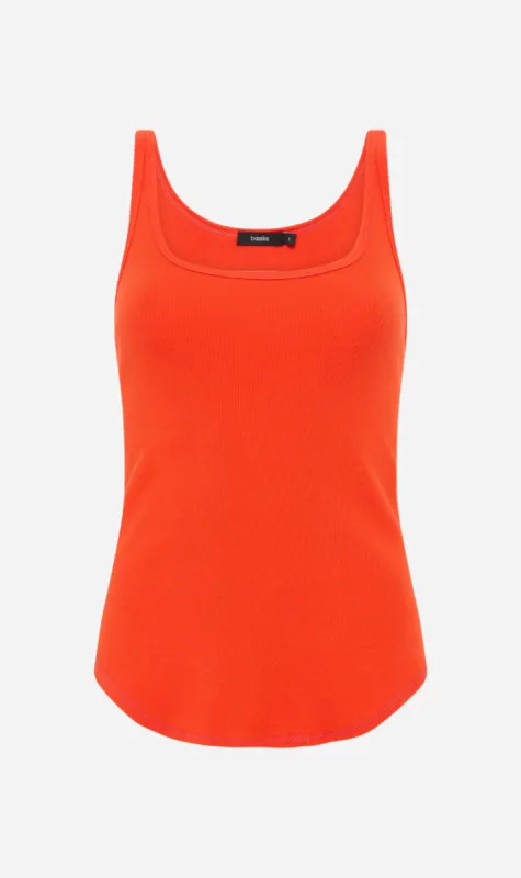 Bassike | Slim Scoop Rib Tank - Grenadine sold by Sister & Co