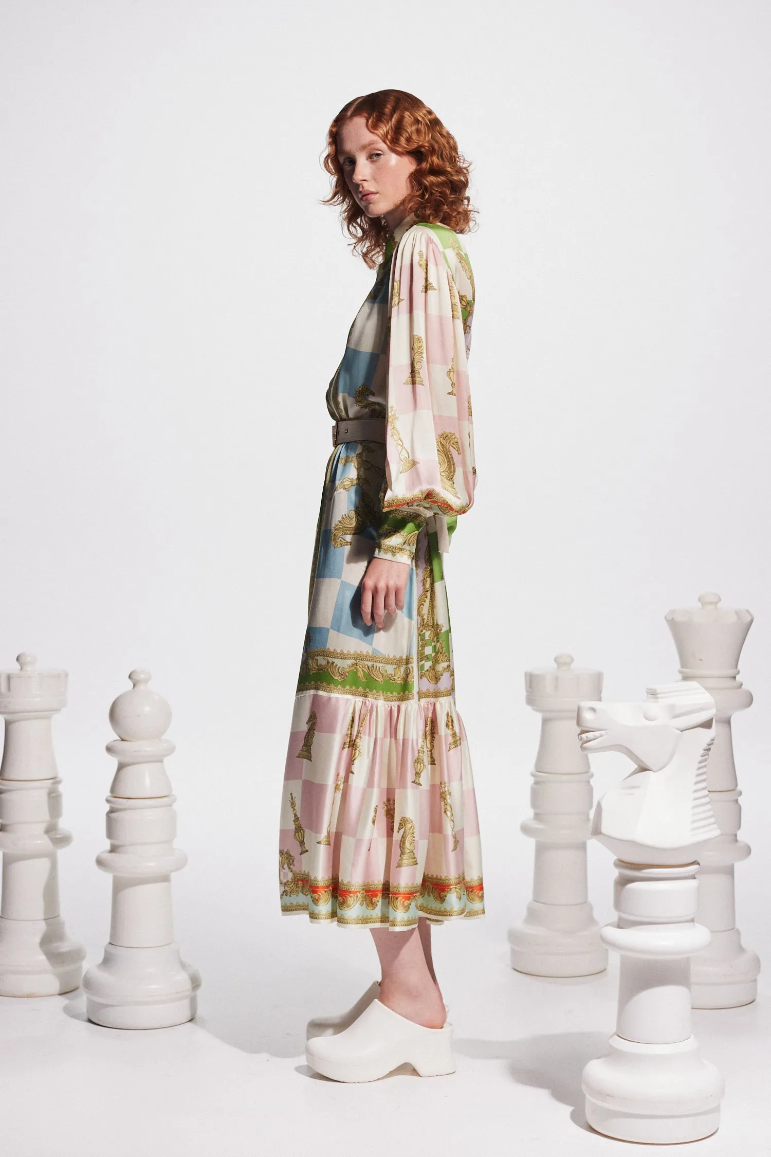 ALEMAIS | Checkmate Silk Shirtdress - Print sold by Sister & Co product image thumbnail 4