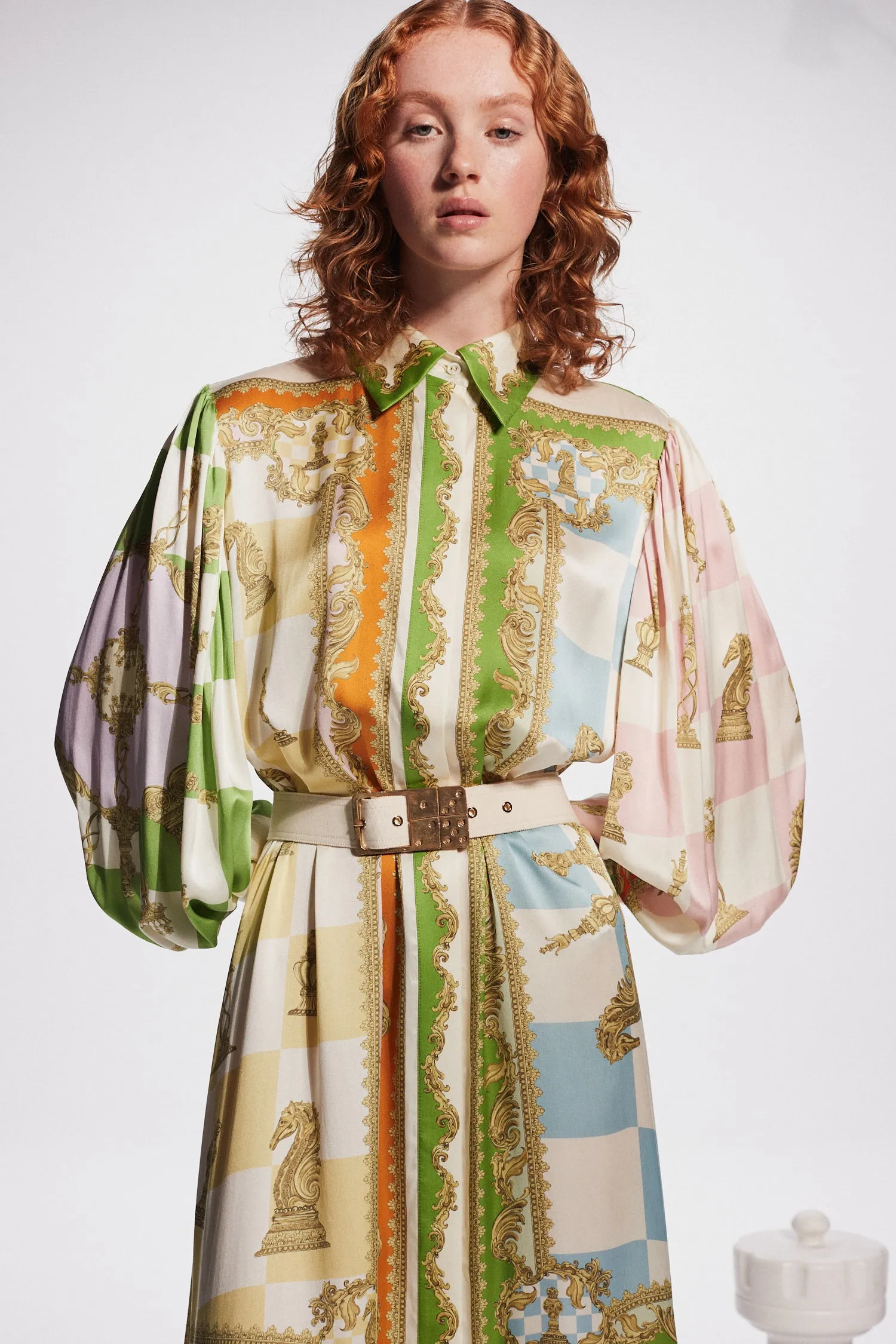 ALEMAIS | Checkmate Silk Shirtdress - Print sold by Sister & Co product image thumbnail 3