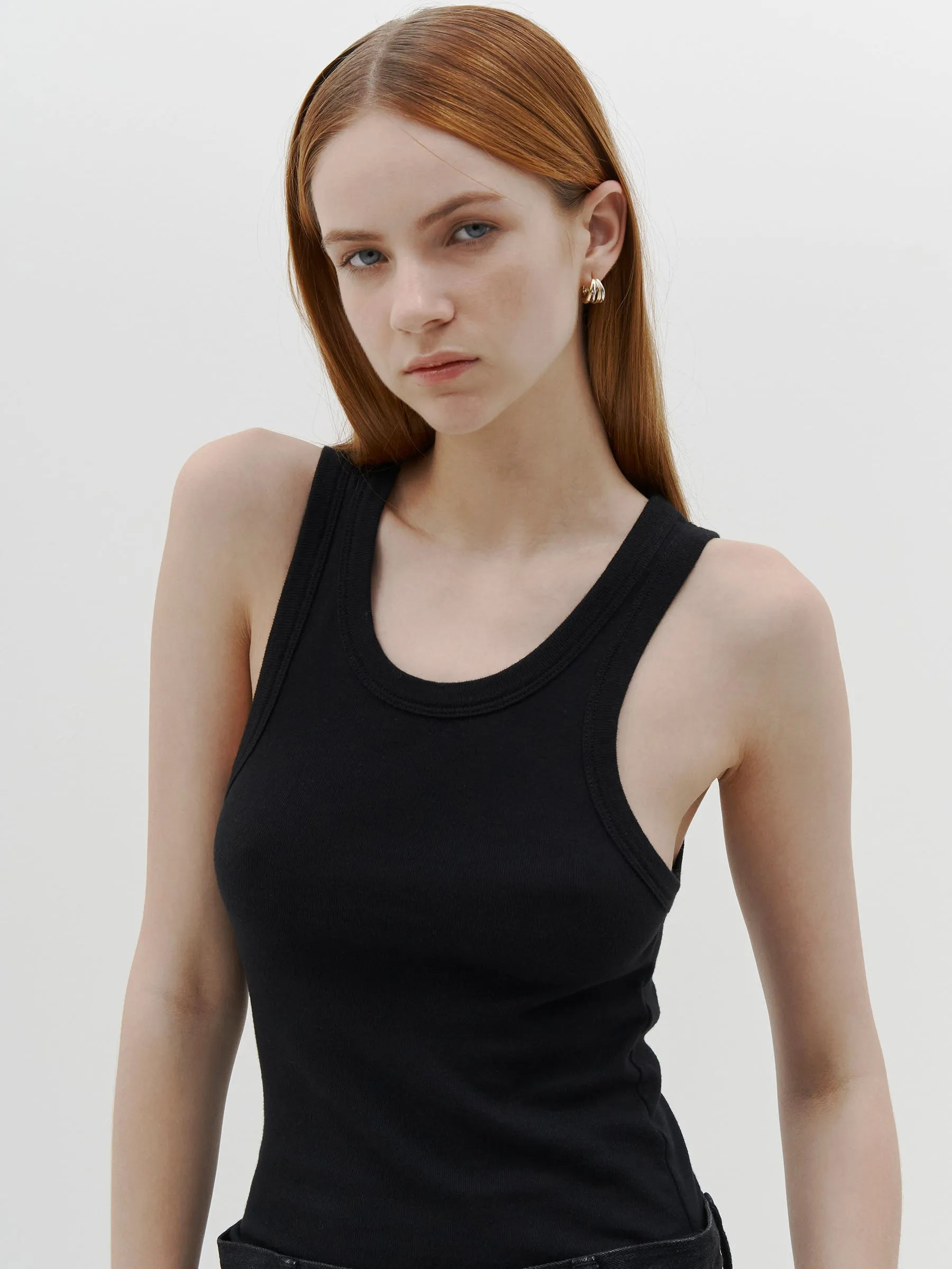 Bassike | Slim Superfine Rib Tank II - Black sold by Sister & Co product image thumbnail 4