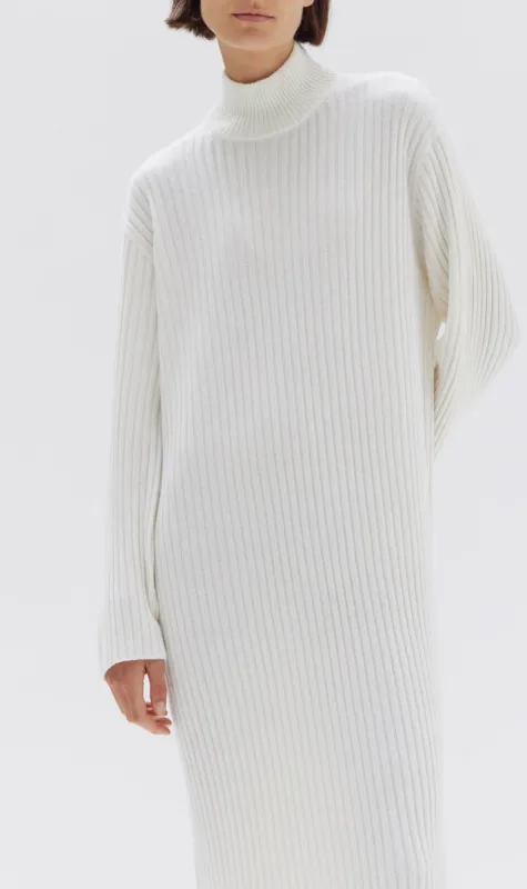 Assembly Label | Pearl Roll Neck Knit Dress - Cream sold by Sister & Co