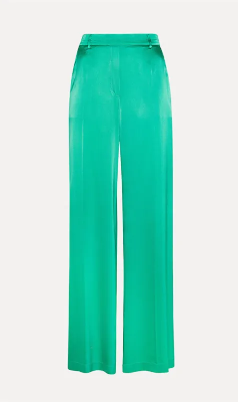 Forte Forte | Stretch Silk Satin Pants - Boreale sold by Sister & Co