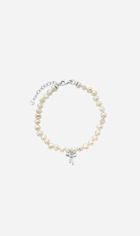 Karen Walker | Petite Bow with Pearls Bracelet - Silver sold by Sister & Co