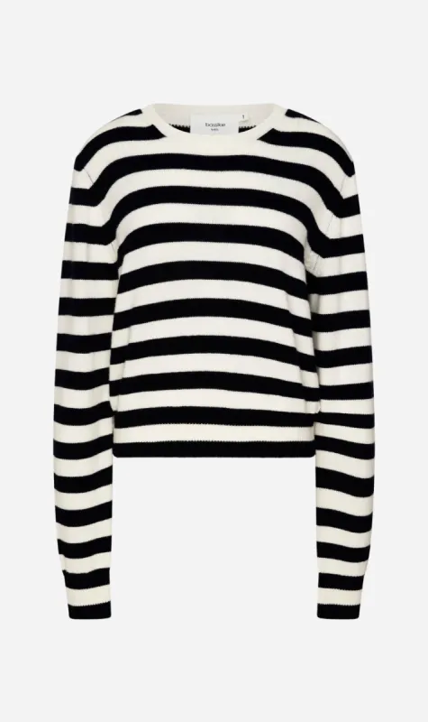 Bassike | Wool Cashmere Classic Knit - Navy/White sold by Sister & Co