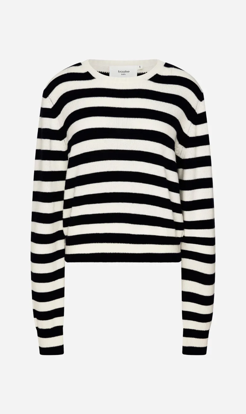 Bassike | Wool Cashmere Classic Knit - Navy/White sold by Sister & Co