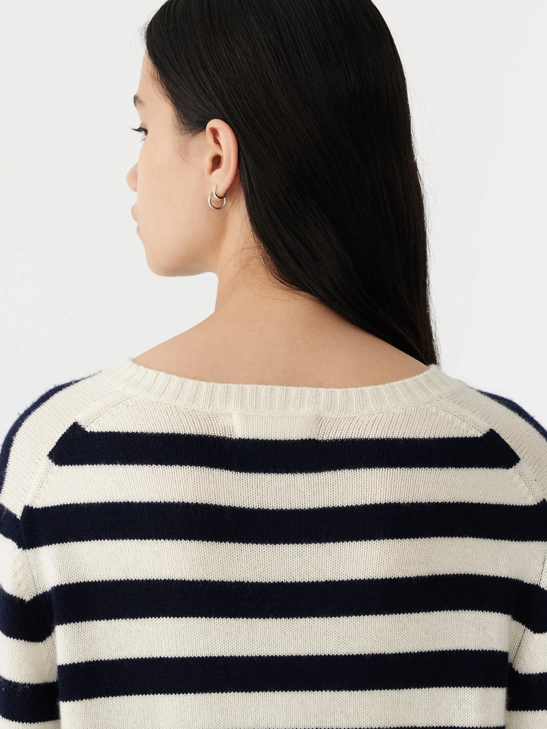 Bassike | Wool Cashmere Classic Knit - Navy/White sold by Sister & Co product image thumbnail 5